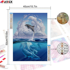 Dolphin 5D Diamond Painting Kit - Creative DIY Rhinestone Art
