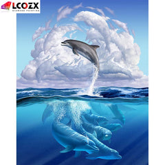 Dolphin 5D Diamond Painting Kit - Creative DIY Rhinestone Art