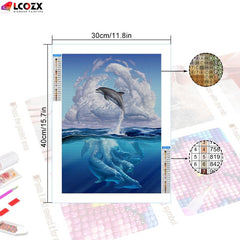 Dolphin 5D Diamond Painting Kit - Creative DIY Rhinestone Art