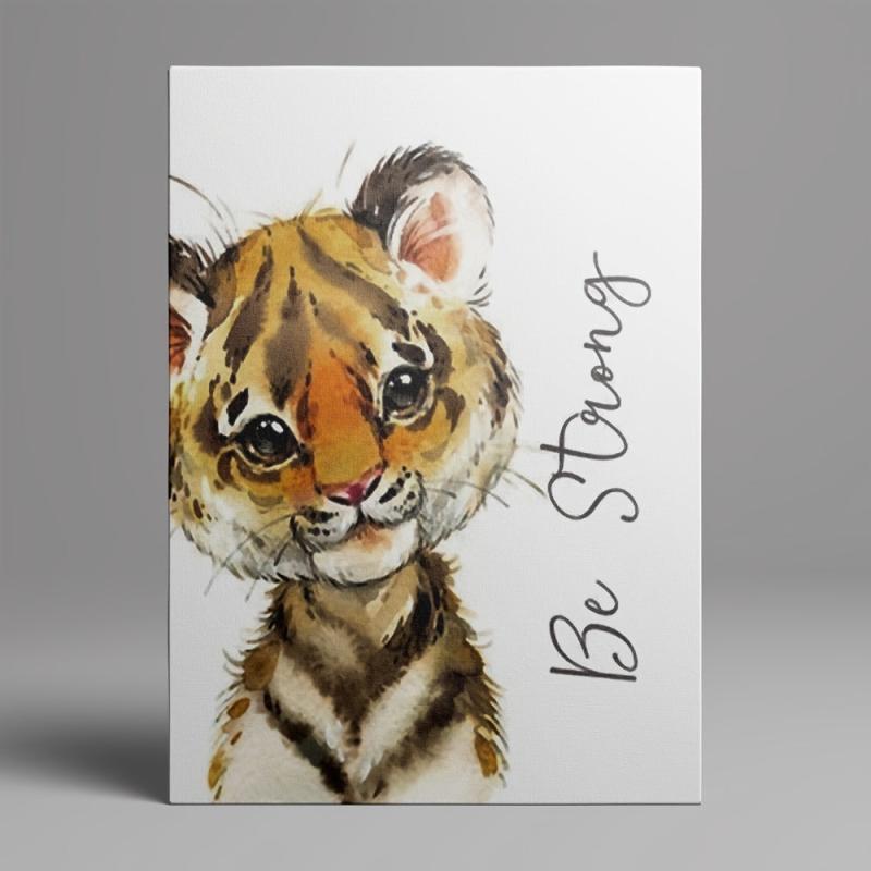 6pcs Watercolor Animals Poster Wall Art Elephant Lion Giraffe Canvas Painting