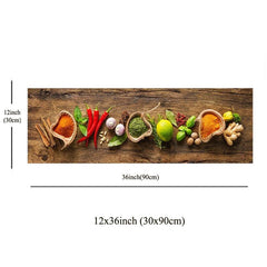 1pc Food Ingredients Canvas Art Poster Realist Style Art Hanging Painting