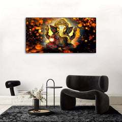 Light Abstract Animal Wall Poster Hindu God Ganesh Elephant Canvas Painting