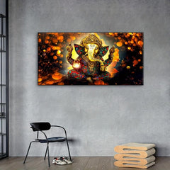 Light Abstract Animal Wall Poster Hindu God Ganesh Elephant Canvas Painting