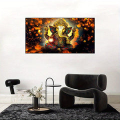 Light Abstract Animal Wall Poster Hindu God Ganesh Elephant Canvas Painting