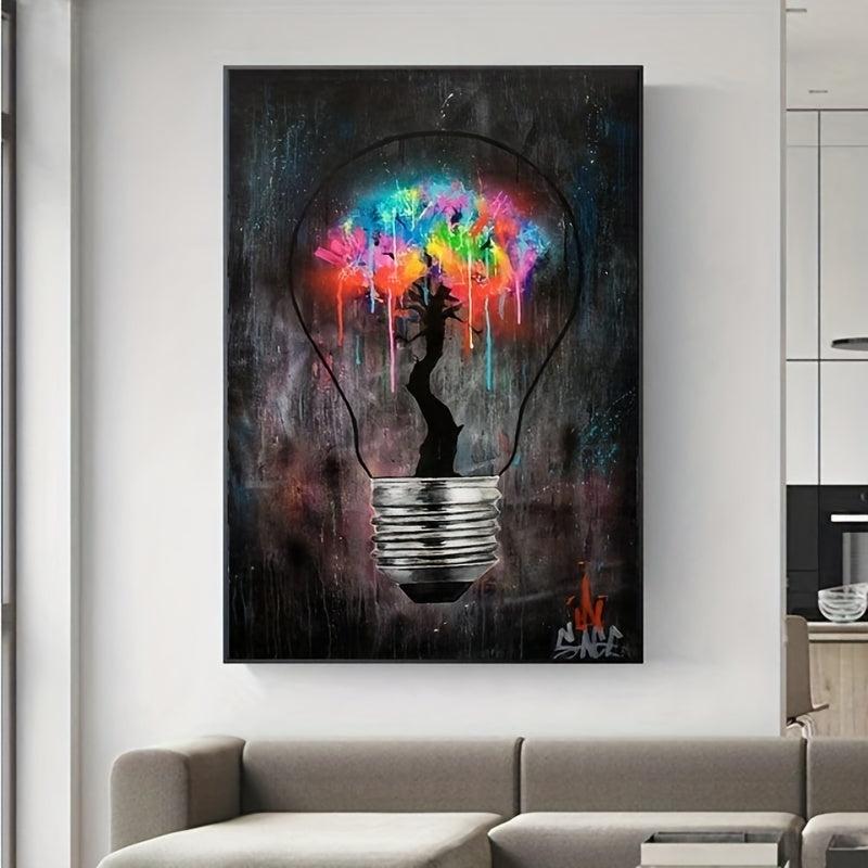 Light Bulb Abstract Street Graffiti Art Poster Canvas Wall Painting