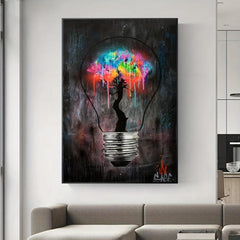 Light Bulb Abstract Street Graffiti Art Poster Canvas Wall Painting