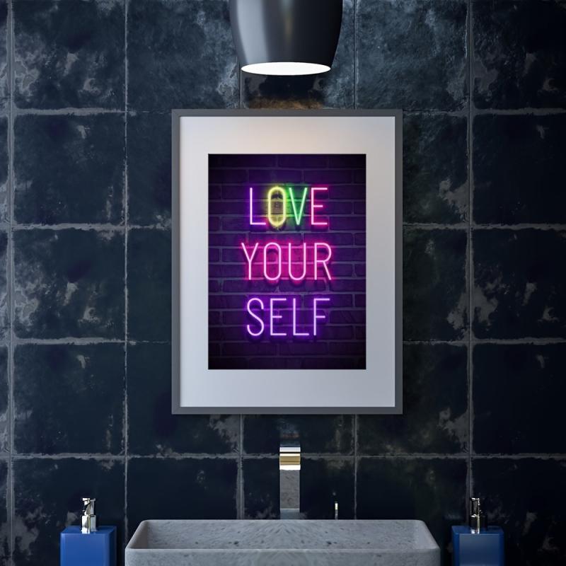 6pcs Neon Light Self-motivation Quotes Posters Wall Art Office Classroom Modern