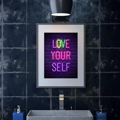 6pcs Neon Light Self-motivation Quotes Posters Wall Art Office Classroom Modern