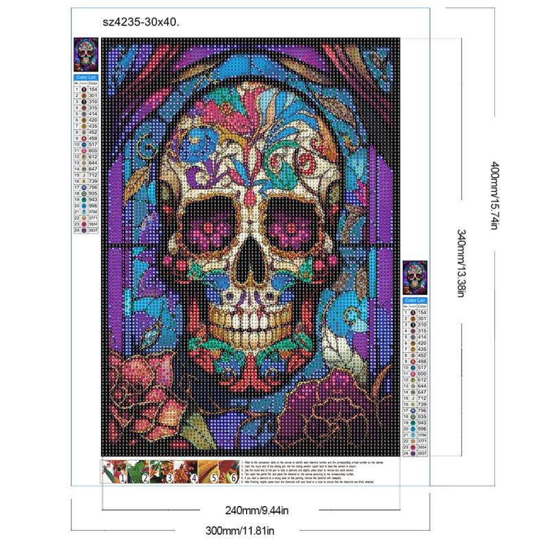 Skull Glass DIY 5D Diamond Painting Kits For Adults