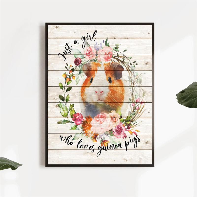1pc Guinea Pig Poster Canvas Wall Art Home Decor