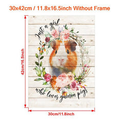 1pc Guinea Pig Poster Canvas Wall Art Home Decor