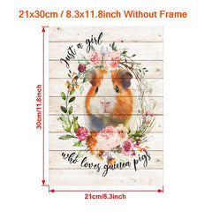 1pc Guinea Pig Poster Canvas Wall Art Home Decor