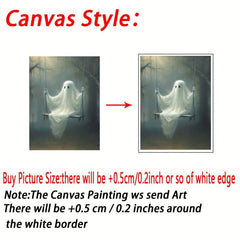 Scary Little Ghost Fabric Art Print