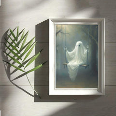 Scary Little Ghost Fabric Art Print