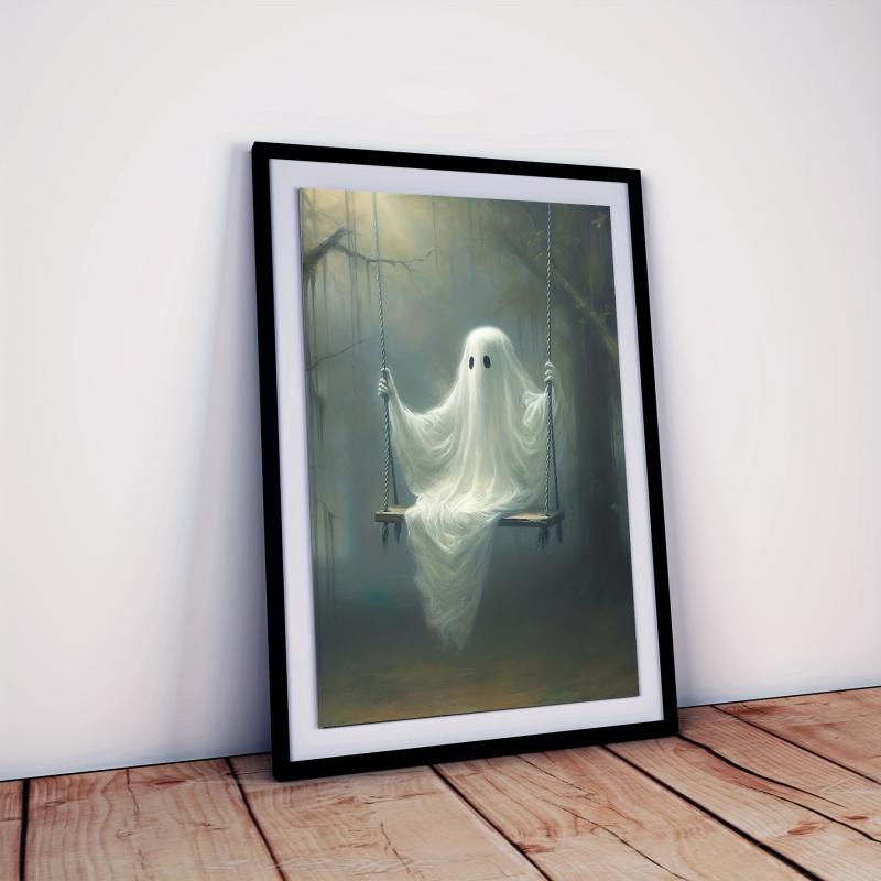 Scary Little Ghost Fabric Art Print