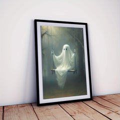 Scary Little Ghost Fabric Art Print