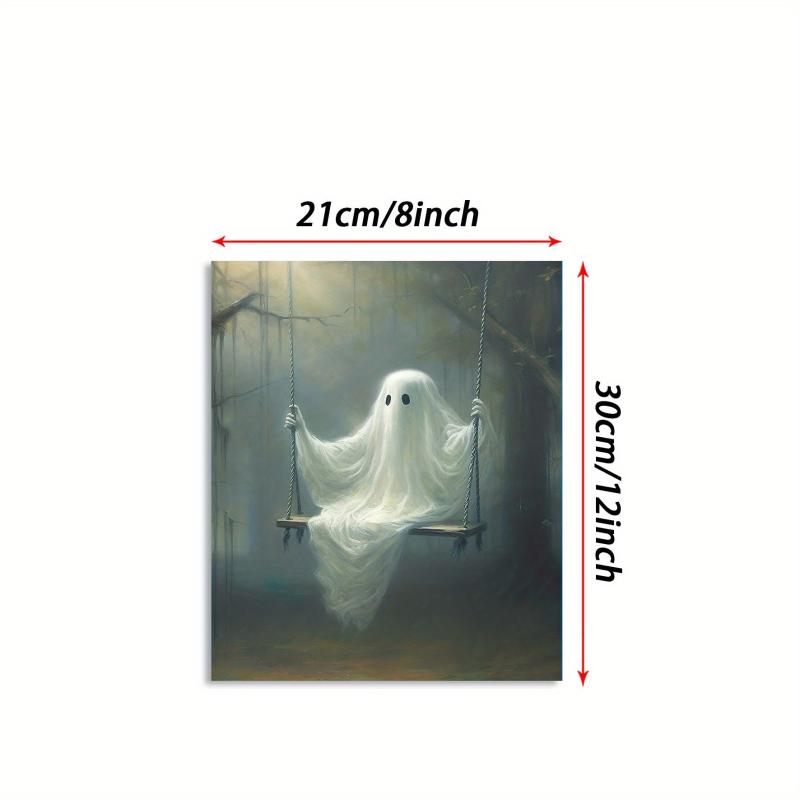 Scary Little Ghost Fabric Art Print