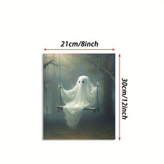 Scary Little Ghost Fabric Art Print