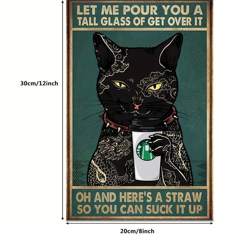 Fun Bathroom Quotes Canvas Painting - Vintage Cat Wash Your PAWS Sign