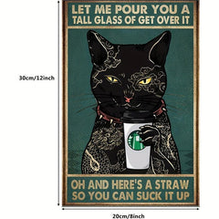 Fun Bathroom Quotes Canvas Painting - Vintage Cat Wash Your PAWS Sign