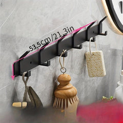 Metal Door Back Row Hook Multipurpose Coat Towel Hat Key Hanging Rack
