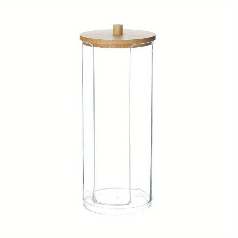 Swab Storage Holder With Clear Lid - Organize and Dispense Makeup Pads