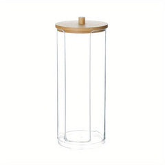 Swab Storage Holder With Clear Lid - Organize and Dispense Makeup Pads