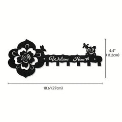 Stylish Rose Butterfly Key Hanger Wall Decoration Gift