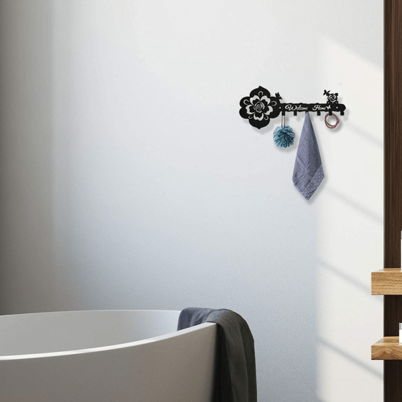 Stylish Rose Butterfly Key Hanger Wall Decoration Gift
