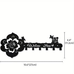 Stylish Rose Butterfly Key Hanger Wall Decoration Gift