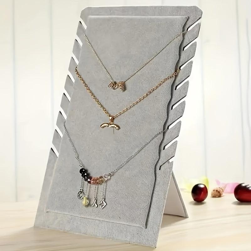 Velvet Jewelry Storage Rack for Necklaces Earrings Rings Bracelets Grey Green