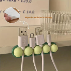 Soft Silicone Desktop Organizer for Data Cable Storage