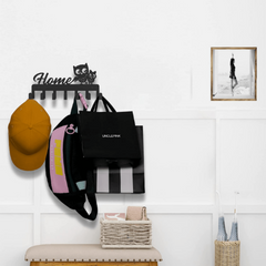 Metal Owl Key Holder Hooks 7 Hook Racks Wall Decor