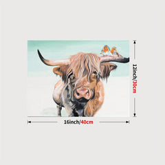 Highland Cow Canvas Wall Art Print Farmhouse Decor Giclee Artwork