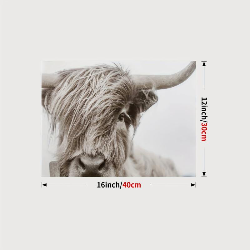 Highland Cow Canvas Wall Art Print Farmhouse Decor Giclee Artwork