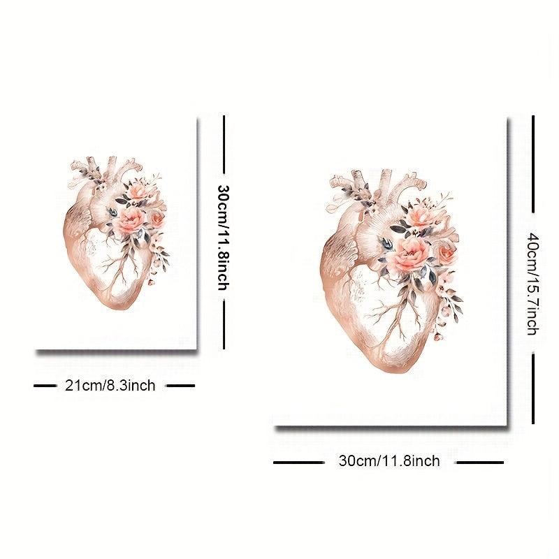 6pcs Anatomy Skeleton Organ Art Poster Heart Lungs Skull Spines Cad
