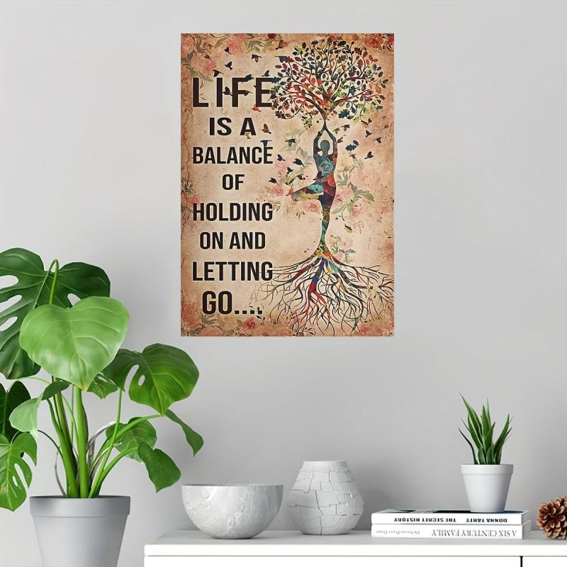 Yoga Wall Decor Poster - Lift Balance Of Holding On & Letting Go