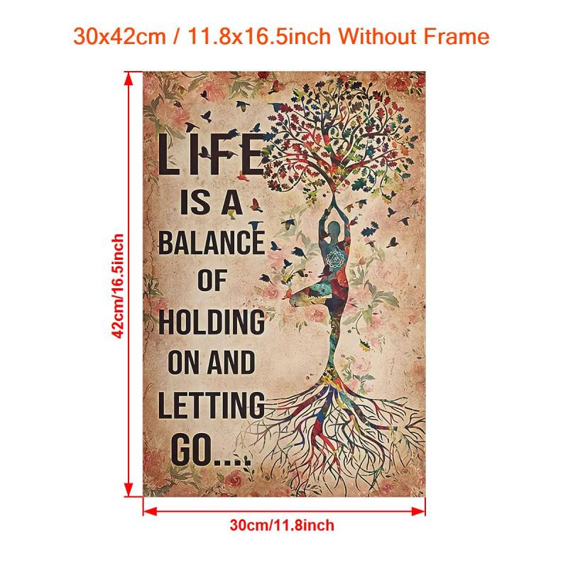 Yoga Wall Decor Poster - Lift Balance Of Holding On & Letting Go