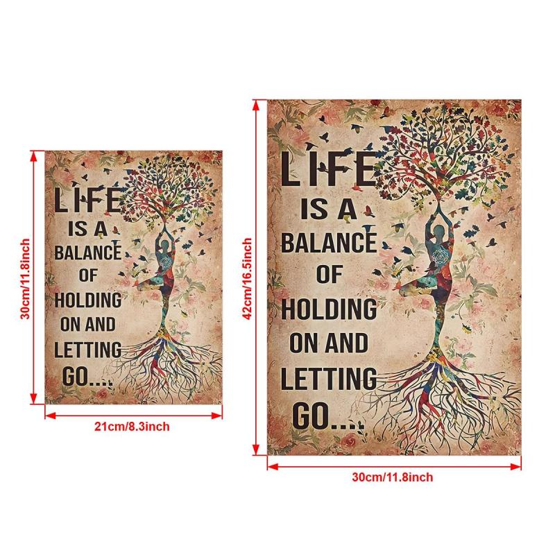Yoga Wall Decor Poster - Lift Balance Of Holding On & Letting Go