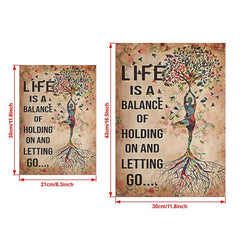 Yoga Wall Decor Poster - Lift Balance Of Holding On & Letting Go