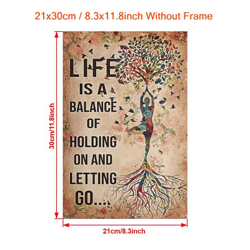 Yoga Wall Decor Poster - Lift Balance Of Holding On & Letting Go