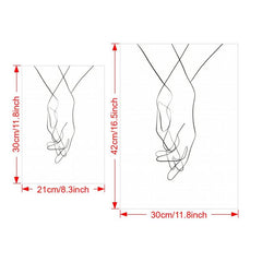 Canvas Poster Modern Art Holding Hands Line Art Poster Wall Art