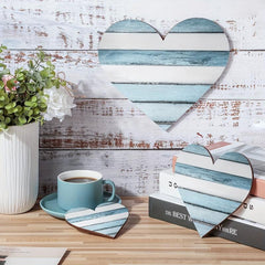 Rustic Heart Shaped Wood Sign for Home Decor