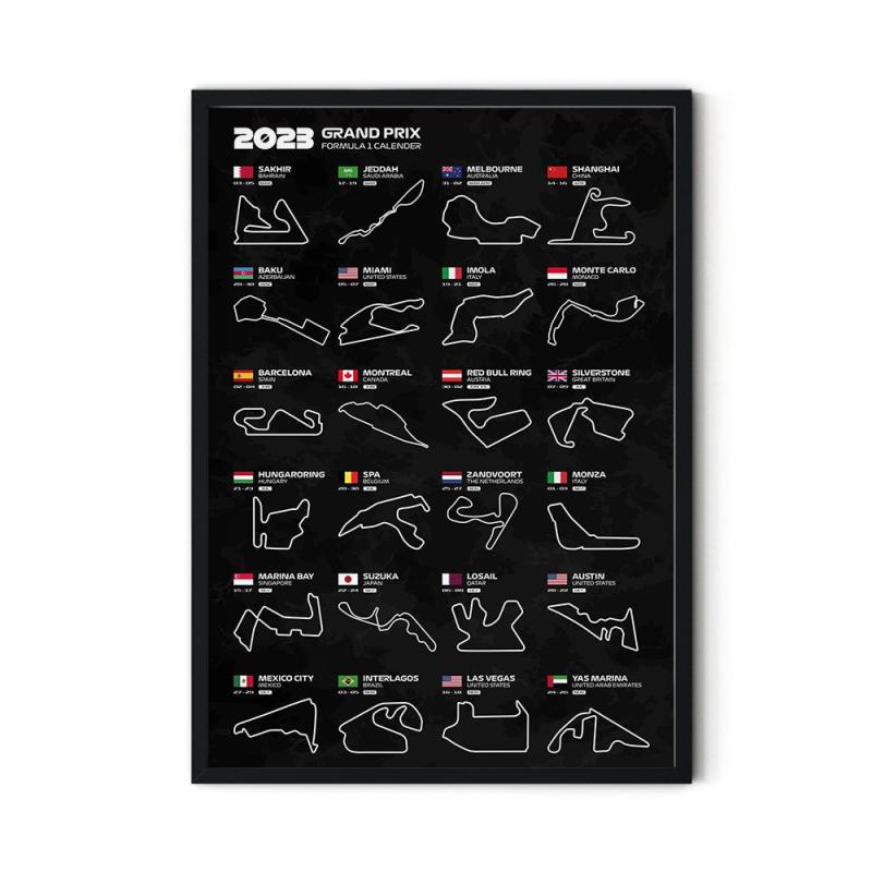 4pcs F1 Race Posters A4 Size Frameless High Print for Fans and Collectors