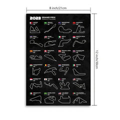 4pcs F1 Race Posters A4 Size Frameless High Print for Fans and Collectors