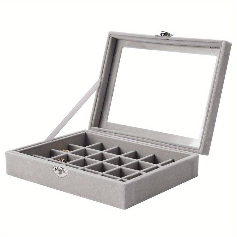 24 Grid Jewelry Organizer Box Lockable Display Showcase