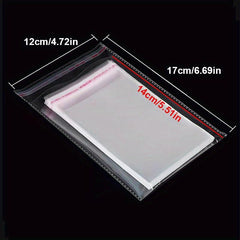 50pcs Clear Sealing Plastic Bags OPP Self Adhesive Clothing Packaging