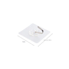 6pcs Adhesive Hook Transparent Wall Hook Waterproof Kitchen Bathroom Hook
