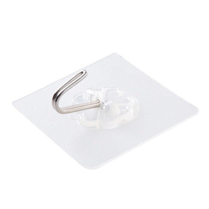 6pcs Adhesive Hook Transparent Wall Hook Waterproof Kitchen Bathroom Hook
