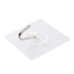 6pcs Adhesive Hook Transparent Wall Hook Waterproof Kitchen Bathroom Hook